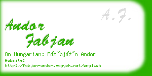 andor fabjan business card